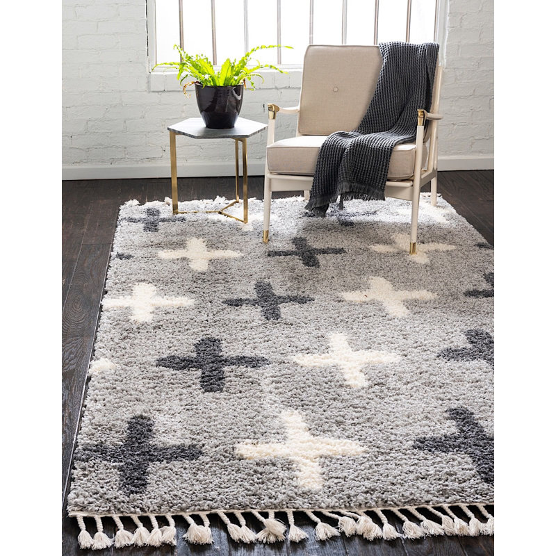 Tapis gris clair Mitzy, Rectangle 8 pi x 10 pi
