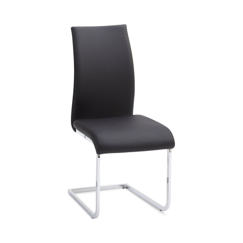 Cathey Upholstered Cantilever  Dining Chair, Black