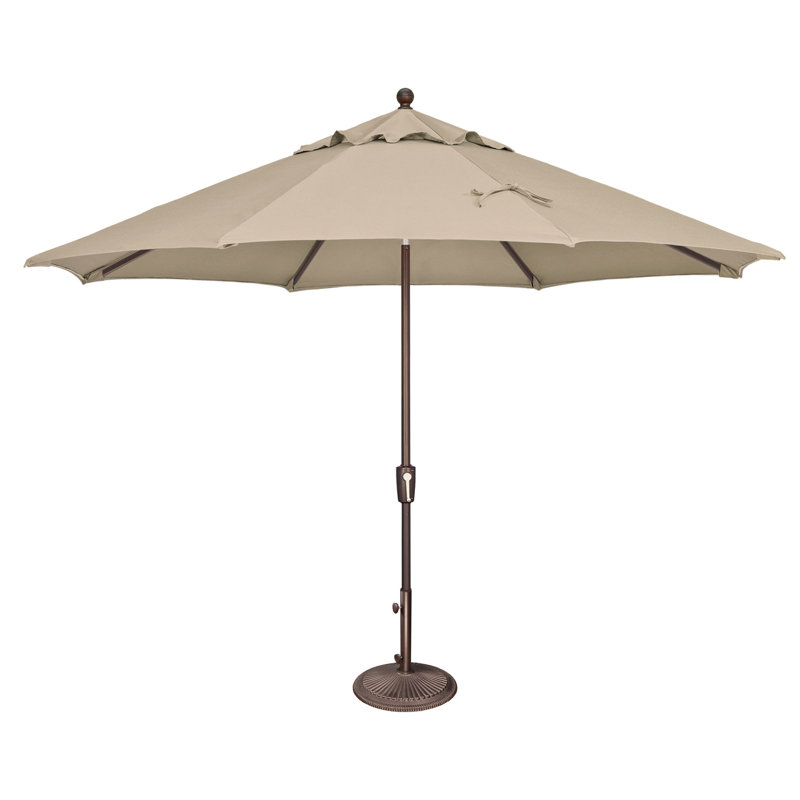 Parasol incliné à bouton-poussoir 11 'Laonceston, Beige antique, Bronze