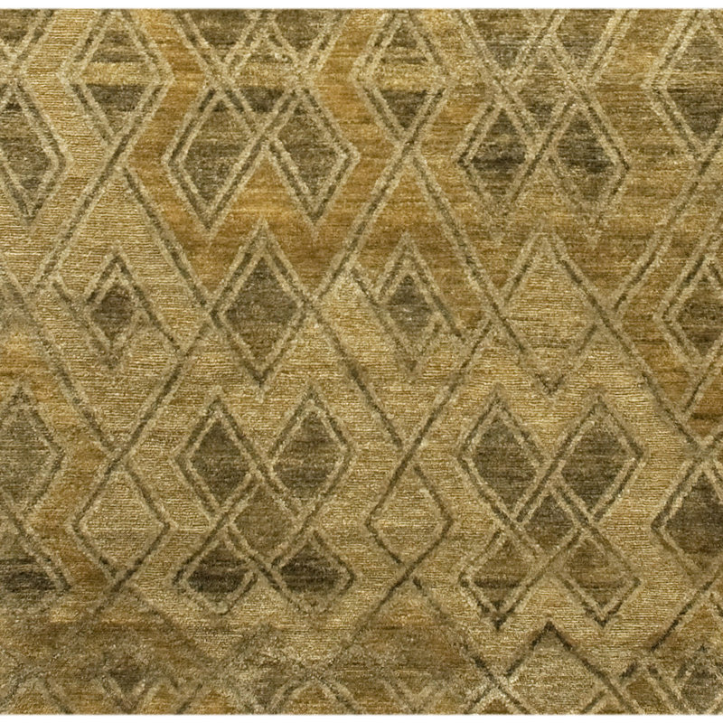 Tapis rectangulaire chanvre / laine noué à la main de couleur naturelle / gris, Rectangle 4 pi x 6 pi