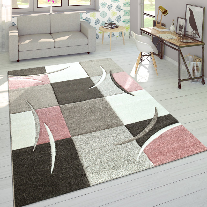 Makhi Checkered Indoor Rug, Rectangle 6'7" x 9'6"