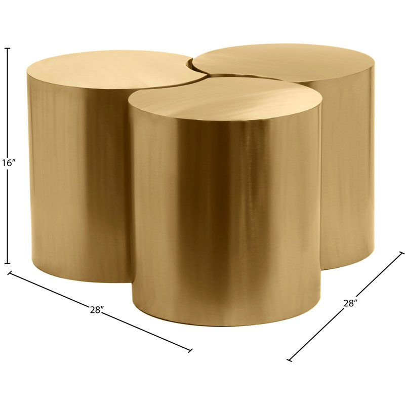 Ensemble de 3 tables de groupage Hylie Drum, Or