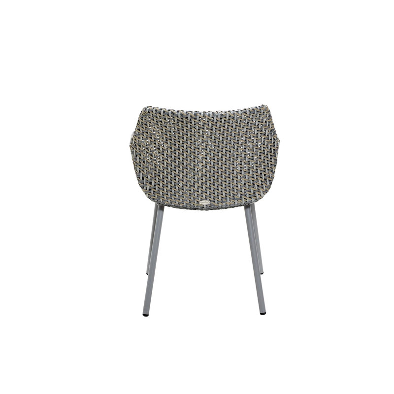 Vibe Wicker Patio Dining Armchair with Cushion, Taupe, Taupe