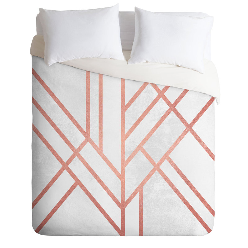 Polyester Geometric Shapes Duvet Cover, King Duvet Cover + 2 Shams