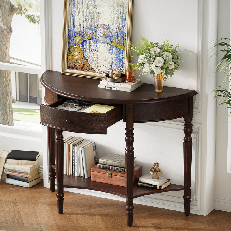 Console avec tiroir et tablette Farmhouse, Espresso