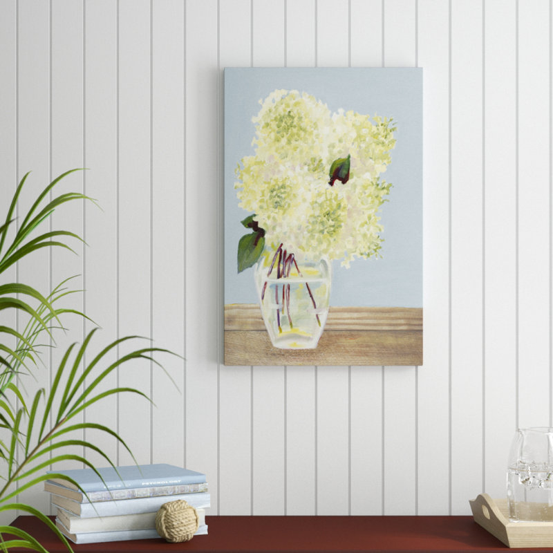 «Hydrangea Vase I», peinture sur toile, H 30 po x l 20 po