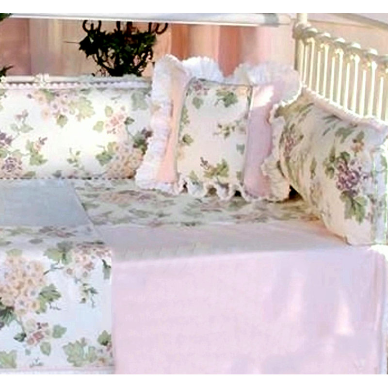 Flower Medley Ruffled Cotton Blend Throw Pillow