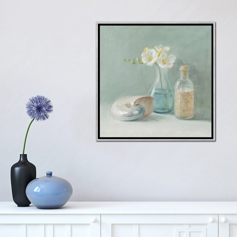 " Freesia Spa " by Danhui Nai, No Matte, 18" H x 18" W x 1.5" D, Silver Framed