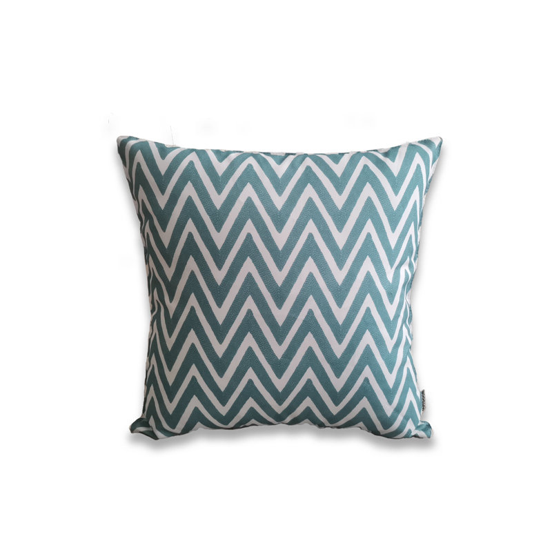 Ensemble de 4 taies d'oreiller extérieures imprimées sur fond blanc (ensemble de 4), Turquoise
