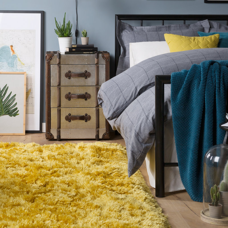 Mu area rug Hand Tufted Rectangle Yellow, Rectangle 128 x 180cm