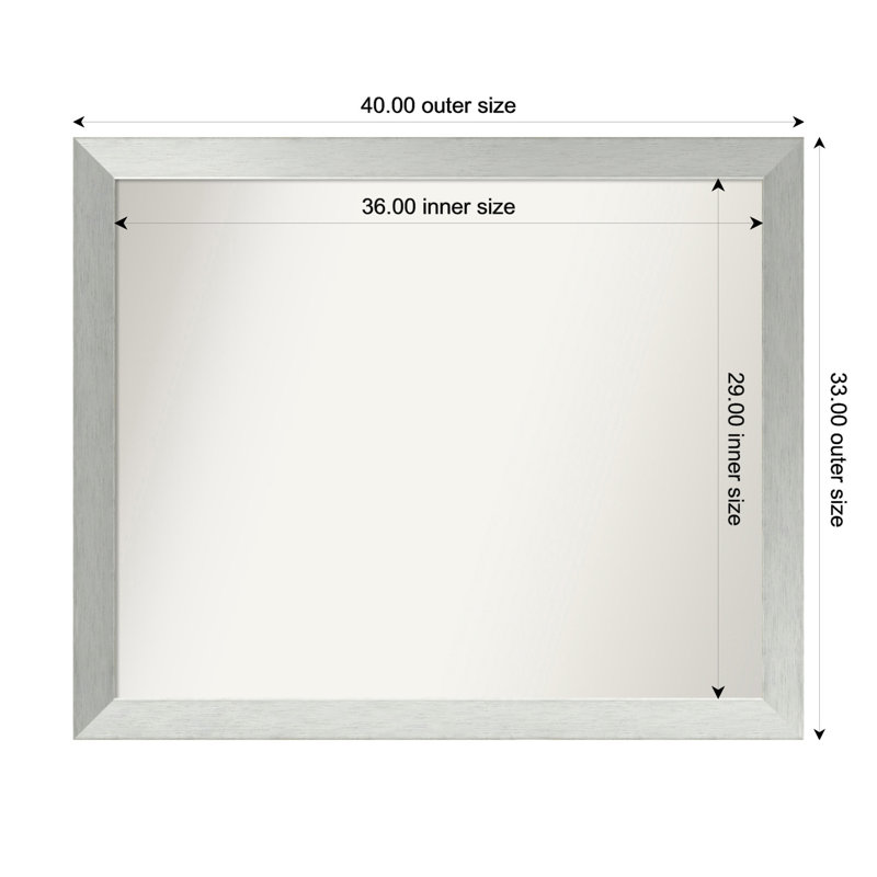 Twanya Solid Wood Wall Mirror, Rectangle, 33" x 40"