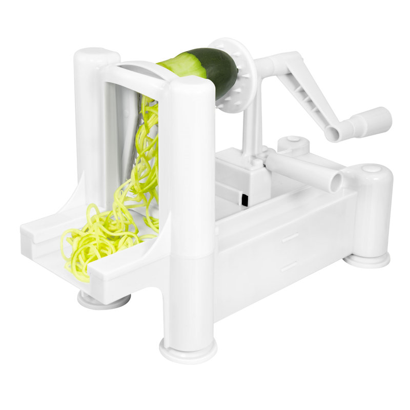 Spiralizer de tranche de fruits et de fruits-a-tige big patron, blanc