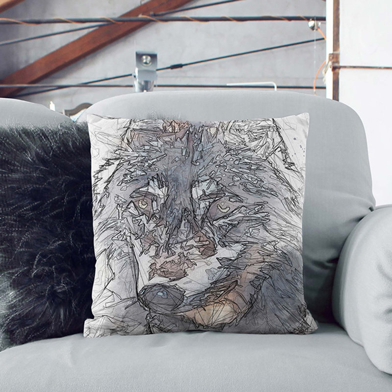 Square Throw Cushion, Stone, 40cm H x 40cm W x 15cm D