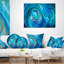Texture abstraite fractale bleu foncé - coussin imprimé abstrait-30617601-30617604