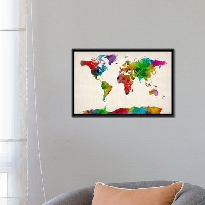 « aquarelle map of the world iii »-impression sur toile tendue Karlskrona