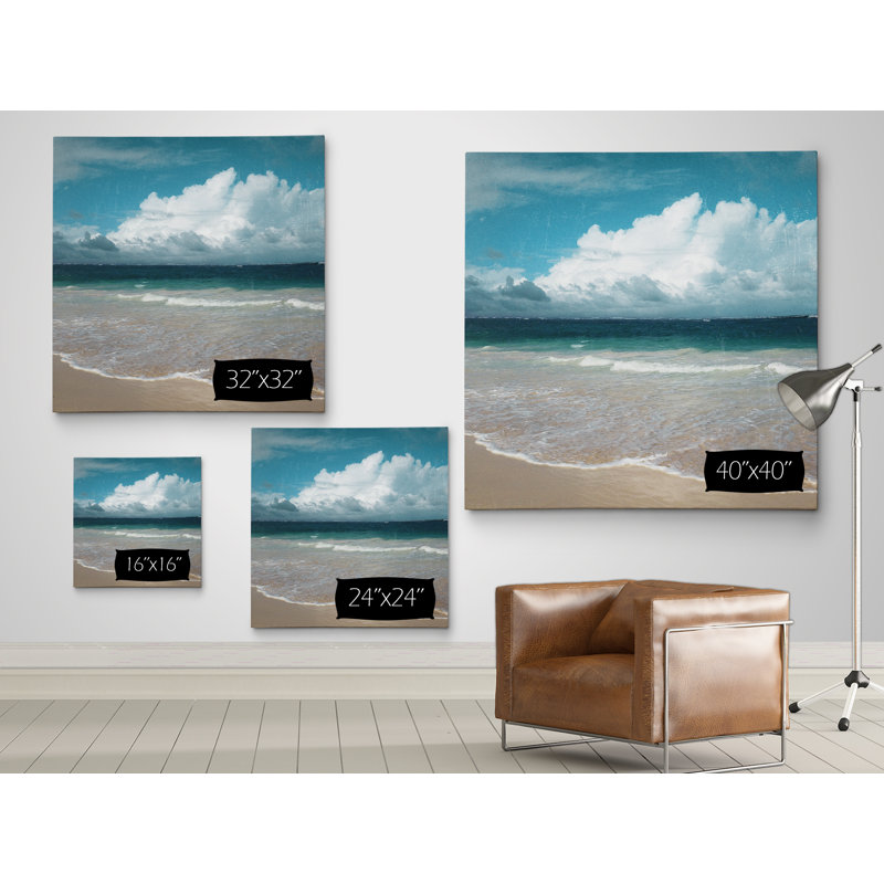 Beach Waves - photographie, H 16 po x l 16 po x P 1,5 po, Toile tendue