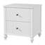 Table de chevet 23 po avec 2 tiroirs, couleur blanche - Table de chevet en bois robuste pour la chambre à coucher et le salon, décor moderne, MP1