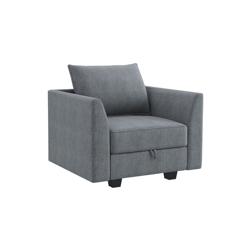Ensemble de canapé en mélange de polyester 3 pièces Nikitas, Mélange de polyester gris bleuté