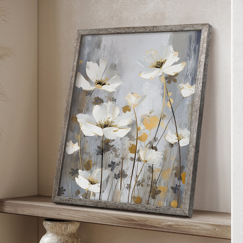FLORAL Series CDIX Framed Print - Solid Wood, 15" H x 12" W
