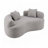 Teddy Velvet Fabric Curved Loveseat-1109076973-1134214748