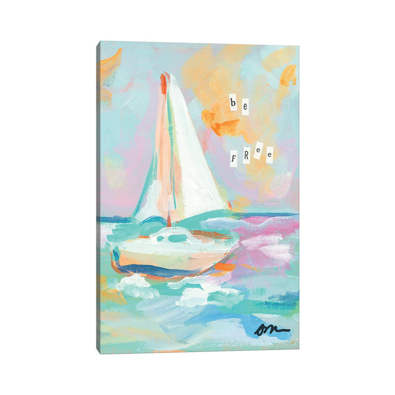 Sailboat II by Jessica Mingo - Wrapped Canvas Gallery-Wrapped Canvas Giclée, 20.32 cm H x 30.48 cm W