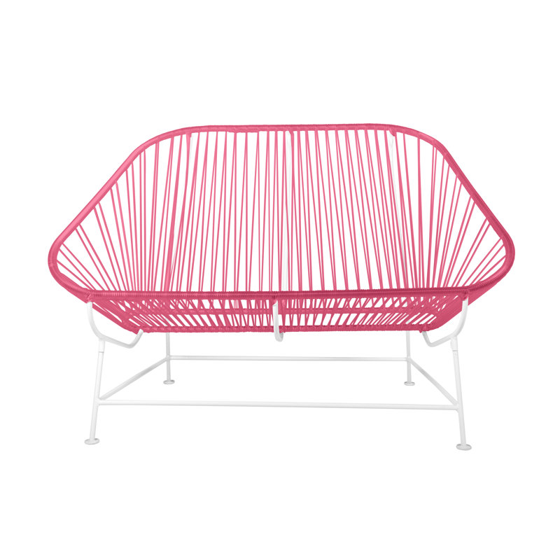 InLove Indoor/Outdoor Handmade Loveseat, Pink/White
