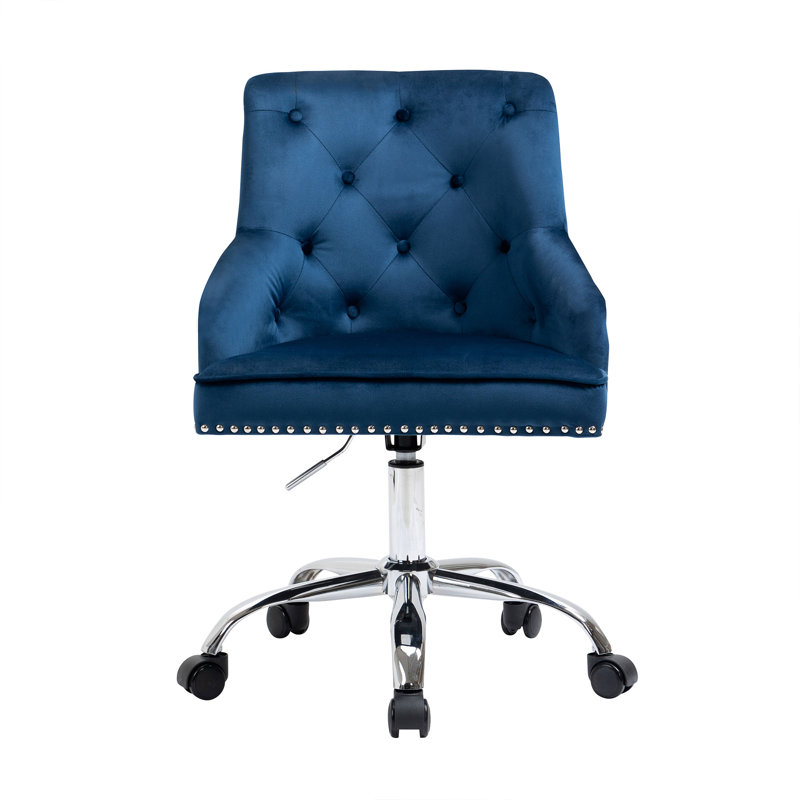 Tripp Velvet Office Chair, Navy