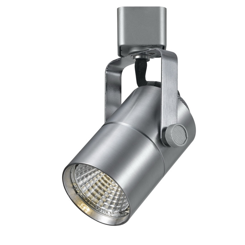 Cal Lighting 10W Integrated LED Adjustable Track Head 650 Lumens 3300K Dimmable 4.75 H x 4 W x 2.2 D, Brushed Steel