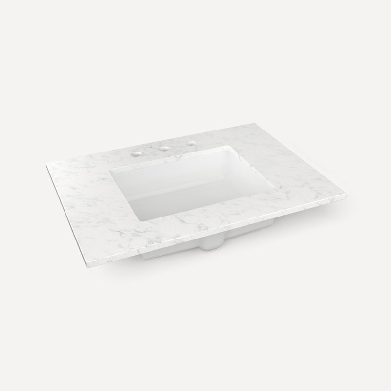 Plateau de meuble-lavabo en pierre de quartz Craft Series, Triple-Holes