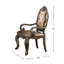 Fauteuil en cuir touffeté reine anne chaise avec accoudoirs de fond en champagne Stroup
