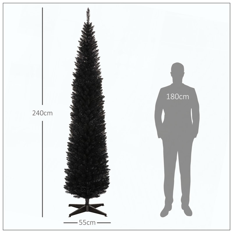Arbre de Noël artificiel non éclairé avec 618 branches et support en plastique