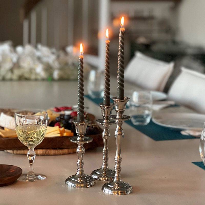 9'' H Metal Tabletop Candlestick, Gold