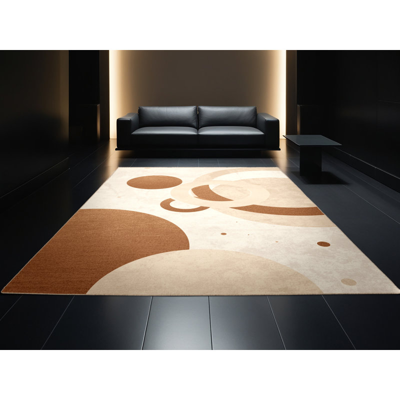 Tapis beige élégant et chic lavable à la machine - reliure beige, 2 pi x 3 pi