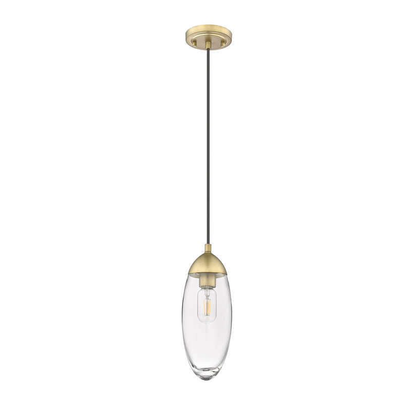 Bailey-Lee 1 - Light Teardrop Pendant, Rubbed Brass