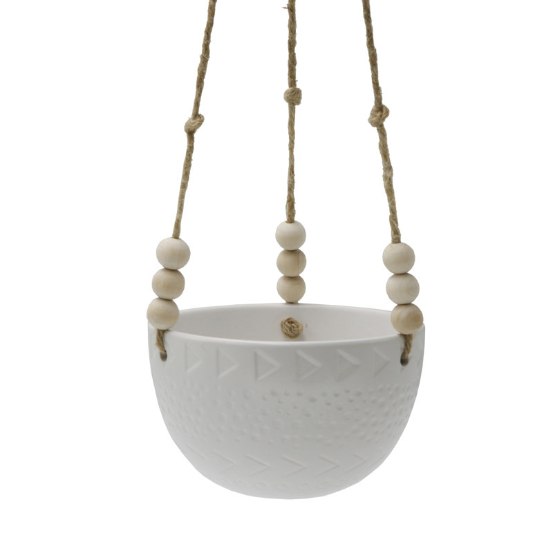 Pot à fleurs suspendu Olanda, Blanc mat