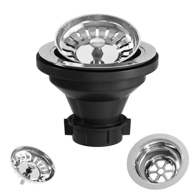 Drain de cuisine en pierre 4 po, Chrome