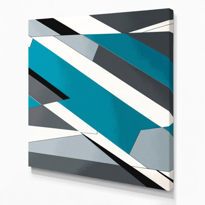 Hard Edge 92 Blue Canvas Wall Art