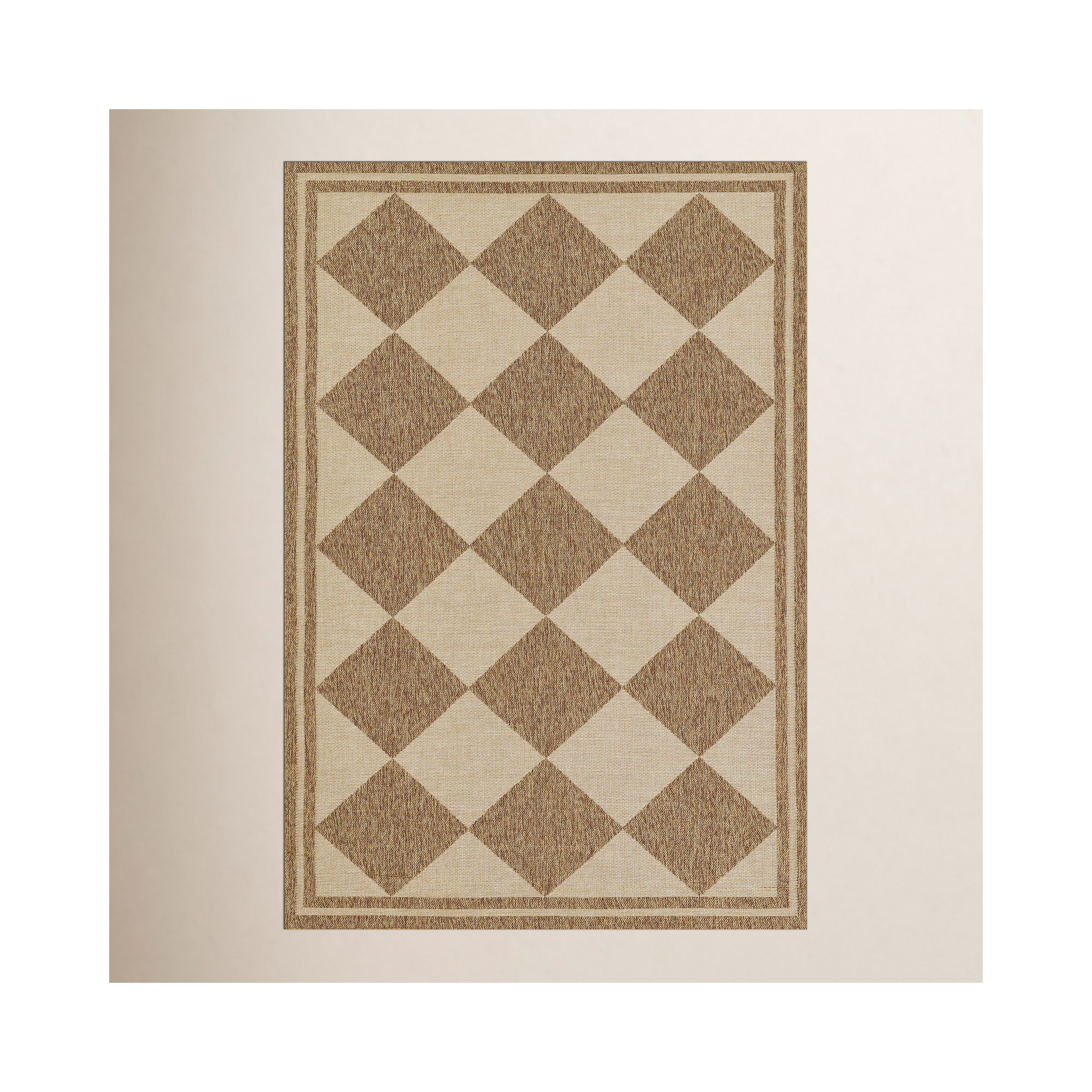 Erin Gates by Momeni Saybrook Diamond Natural Indoor / Outdoor Area Rug, Rectangle 3'3" x 5'