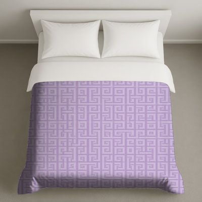Lavender Greek Key Duvet Covers