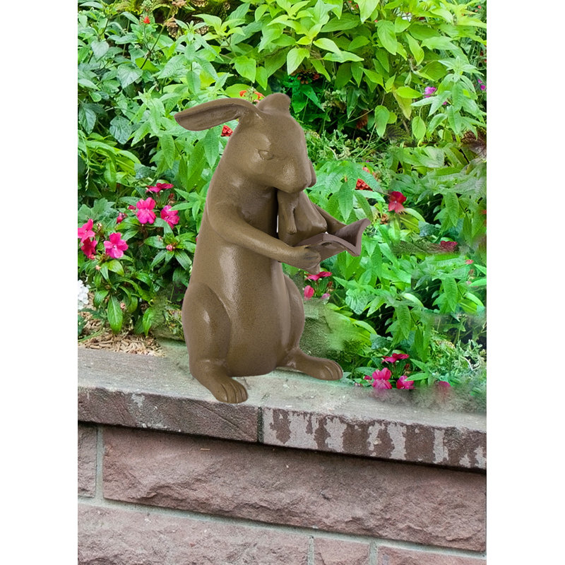 Rabbit Famiy Sharing a Story Garden Statue