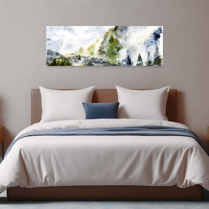 Misty Mountain Forest by RodMacIver - Wrapped Canvas Panoramic Print, 40.64cm H x 121.92cm W