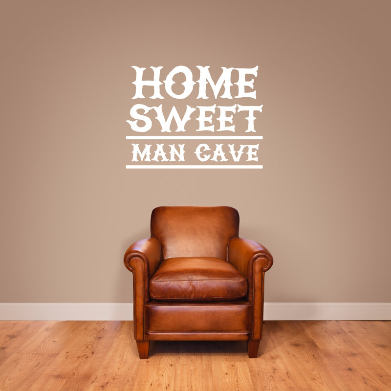 Adhésif décoratif Henn Home Sweet Man Cave, Blanc