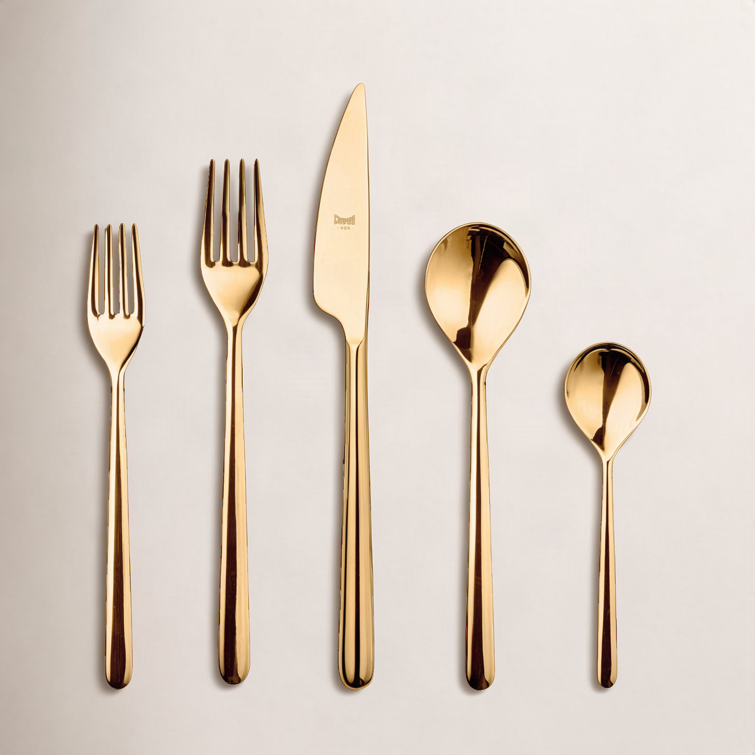 Linea Flatware Set - Service for 1, Gold