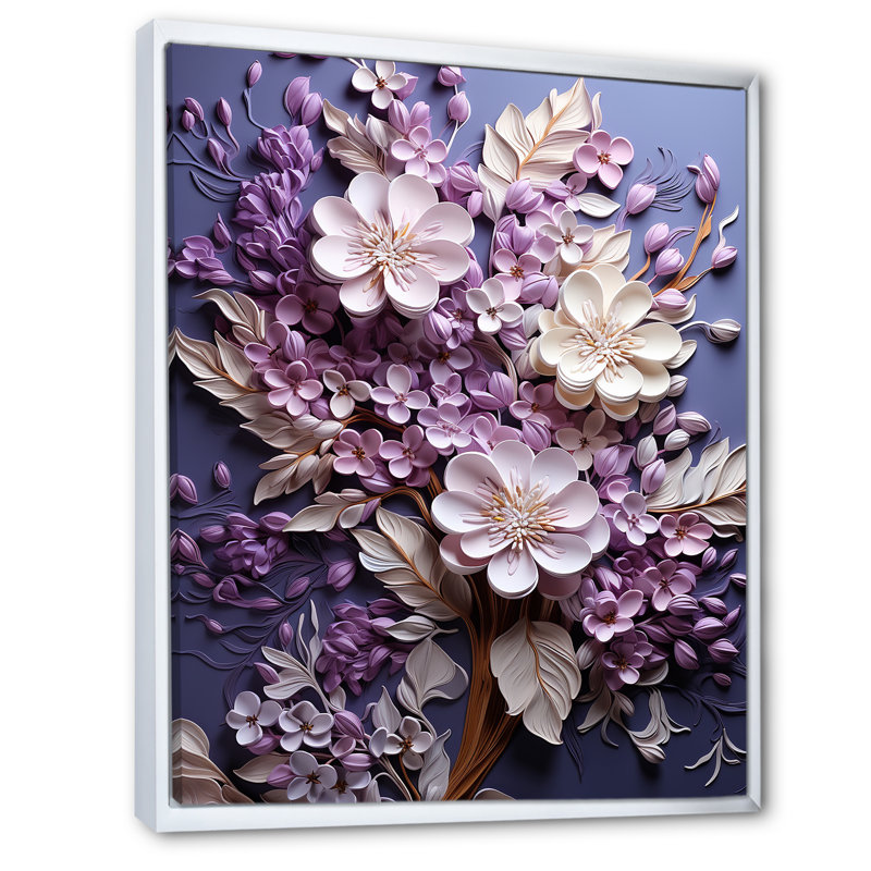 «Timeless Nostalgia Flower Petals» sur impression sur toile, Cadre flottant blanc, H 32 po x l 24 po x P 1 po