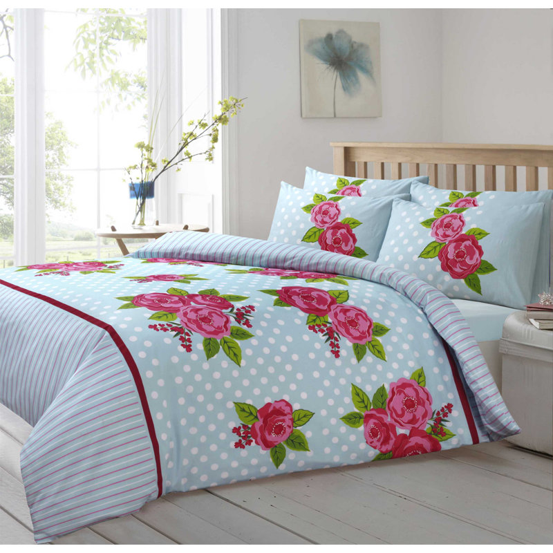 Cavato Floral Duvet Cover Set, Single, Red