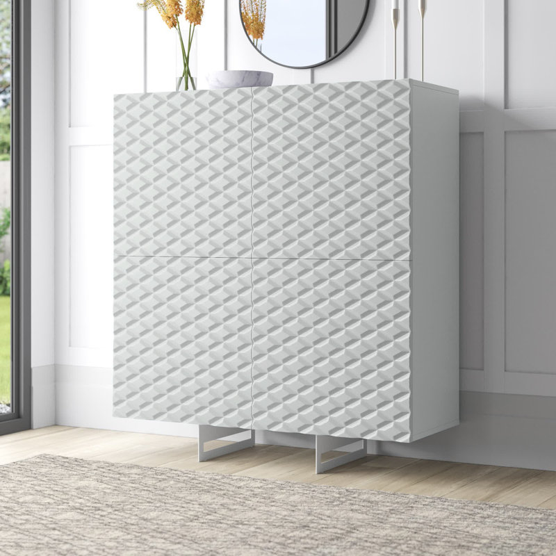 Barbarra 110cm Sideboard, White/Grey