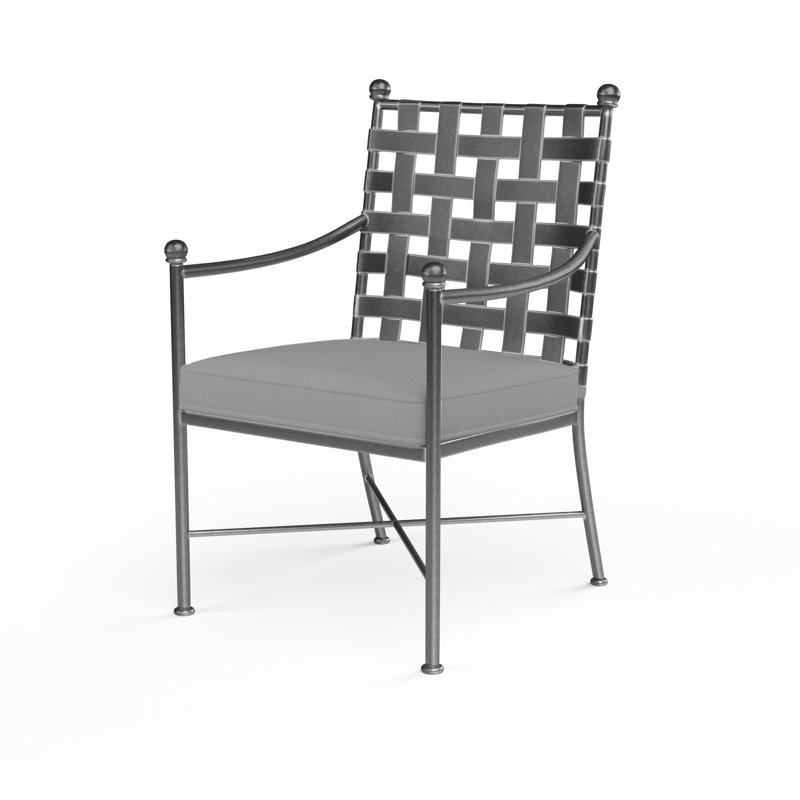 Lucier Outdoor Dining Armchair, Canvas Granite Sunbrella® Canvas