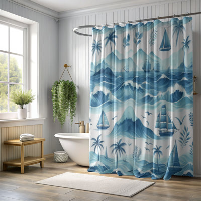 Rideau de douche standard 1 pièce Gabrielis Sea Drift