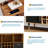 47" Bar Cabinet with LED Lights & Charging Station, Freestanding Liquor Cabinet with Wine Storage, Compact Home Bar for Living Room & Kitchen, Natural-126357544
