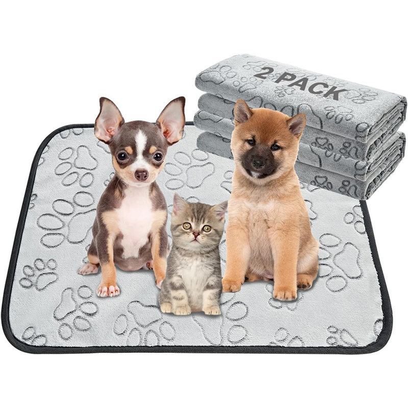 2-Pack Washable Dog Pee Pads – Waterproof, Non-Slip, Absorbent And Leakproof Training Mats For Potty, Crate, Playpen, Or Bed